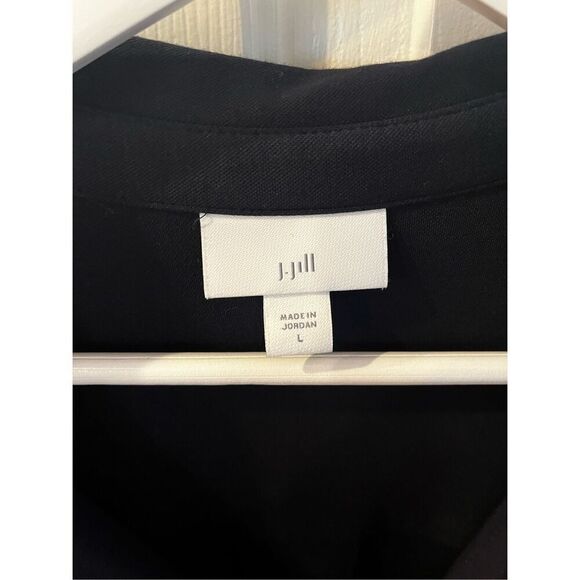 J. Jill Deep Navy Heavy Knit Tab Sleeve Button Down Tunic Top sz L NWOT - Picture 3 of 7